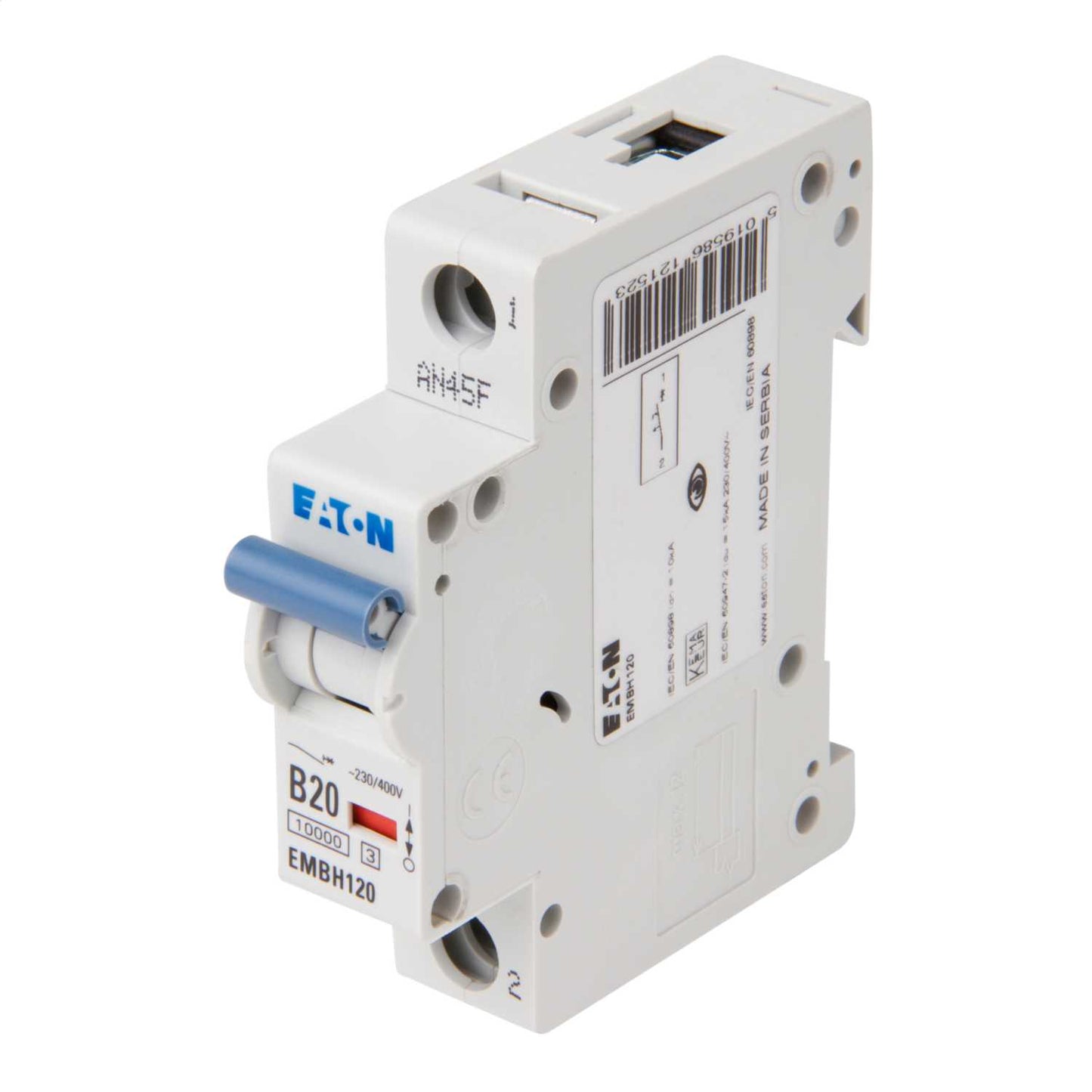 Eaton Memshield 3 20A Single Pole 10kA B Curve MCB
