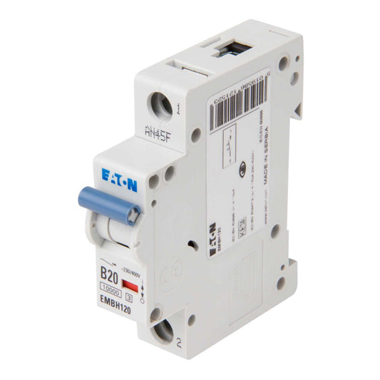 Eaton Memshield 3 20A Single Pole 10kA B Curve MCB