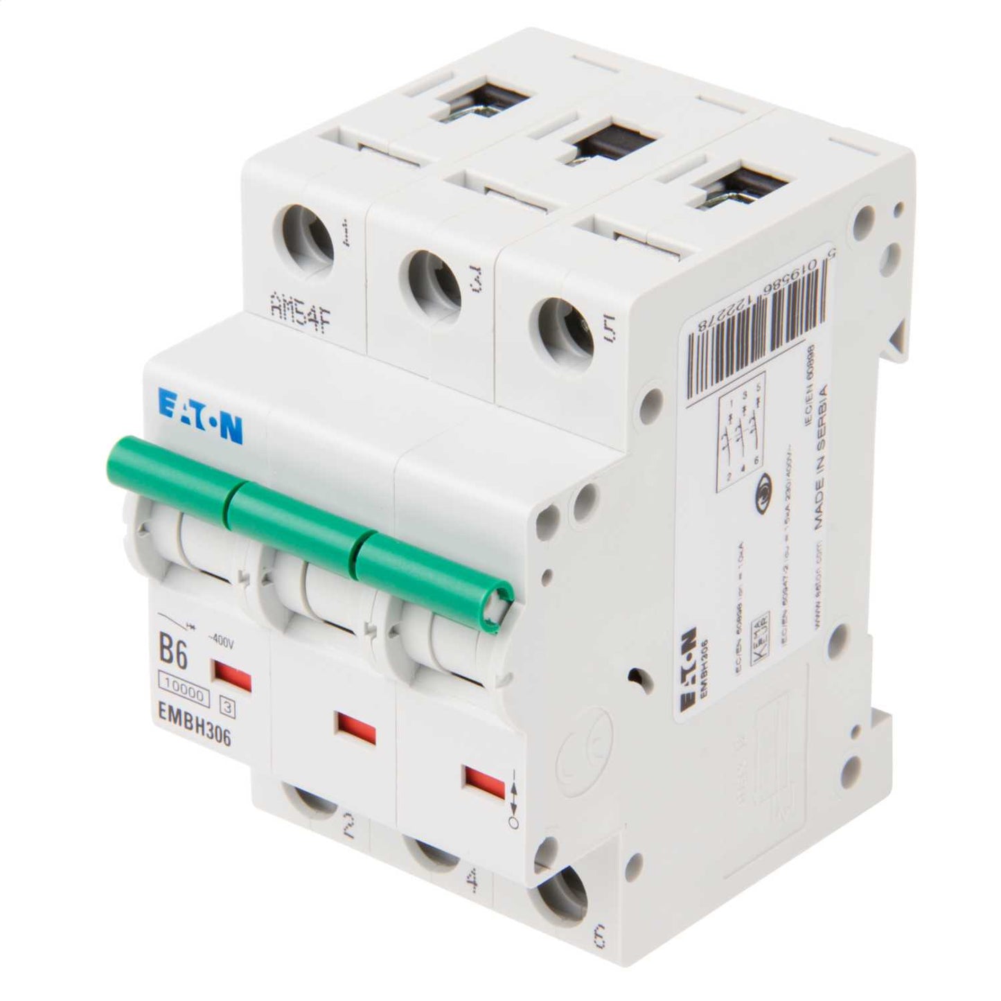 Eaton Memshield 3 6A Triple Pole 10kA B Curve MCB