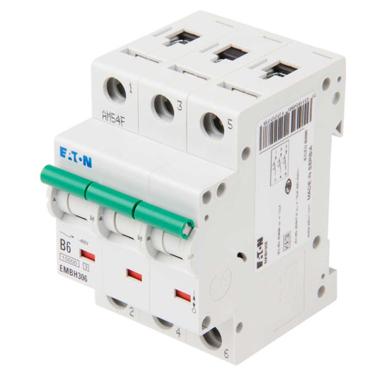 Eaton Memshield 3 6A Triple Pole 10kA B Curve MCB