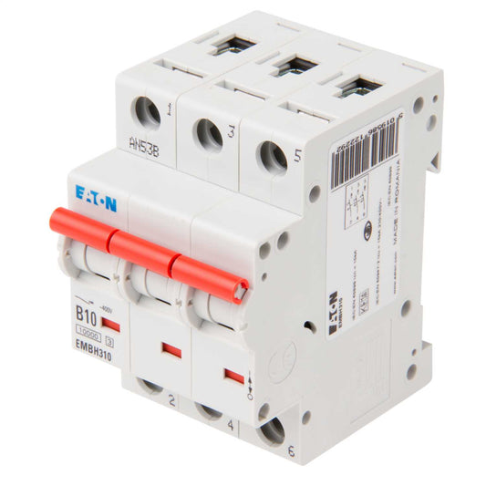 Eaton Memshield 3 10A Triple Pole 10kA B Curve MCB