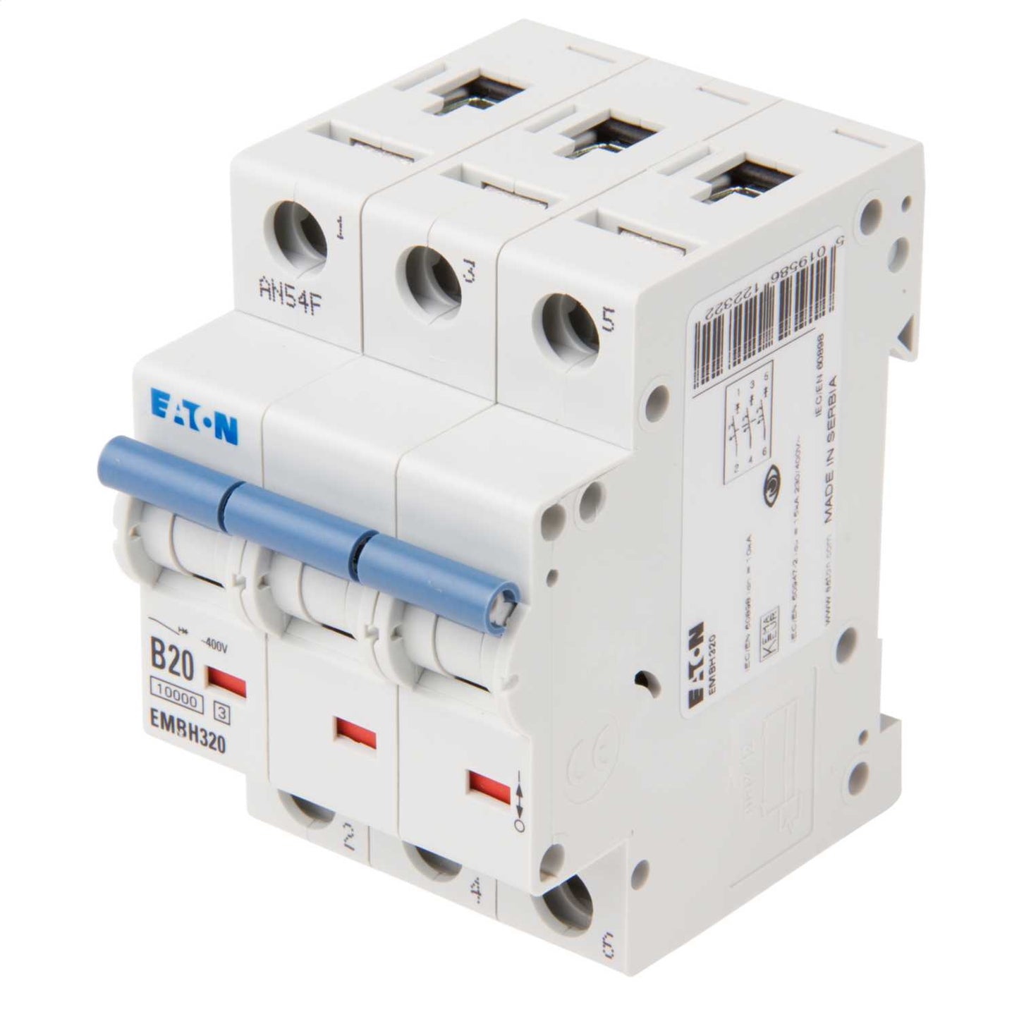 Eaton Memshield 3 20A Triple Pole 10kA B Curve MCB