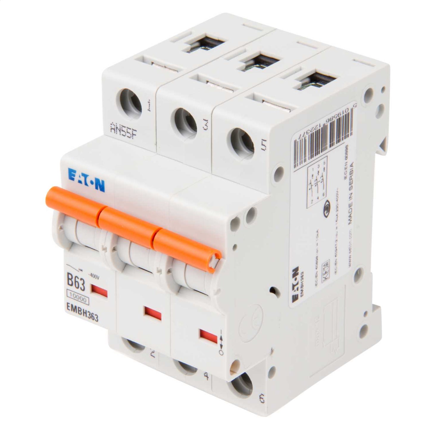 Eaton Memshield 3 63A Triple Pole 10kA B Curve MCB