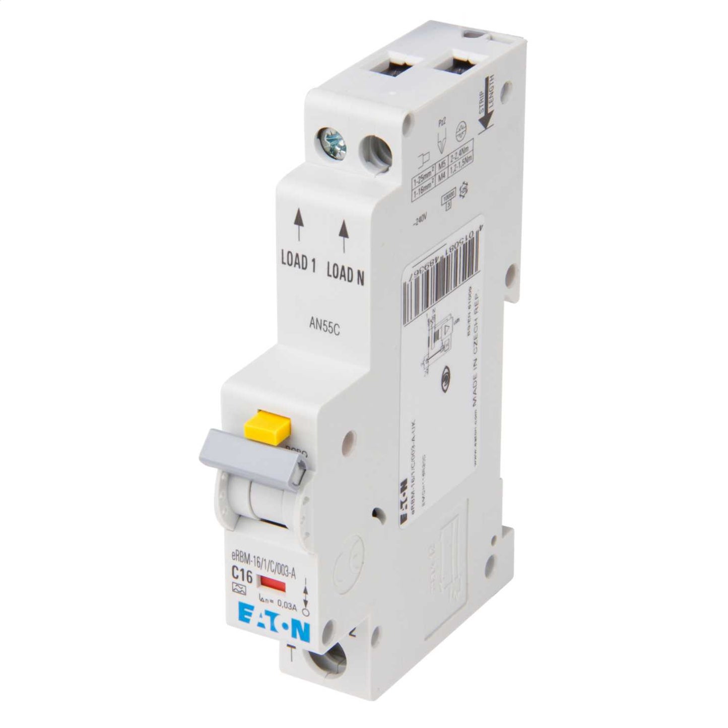 Eaton 16A Single Pole 1 Module C Curve 10kA 30mA Type A Rcbo
