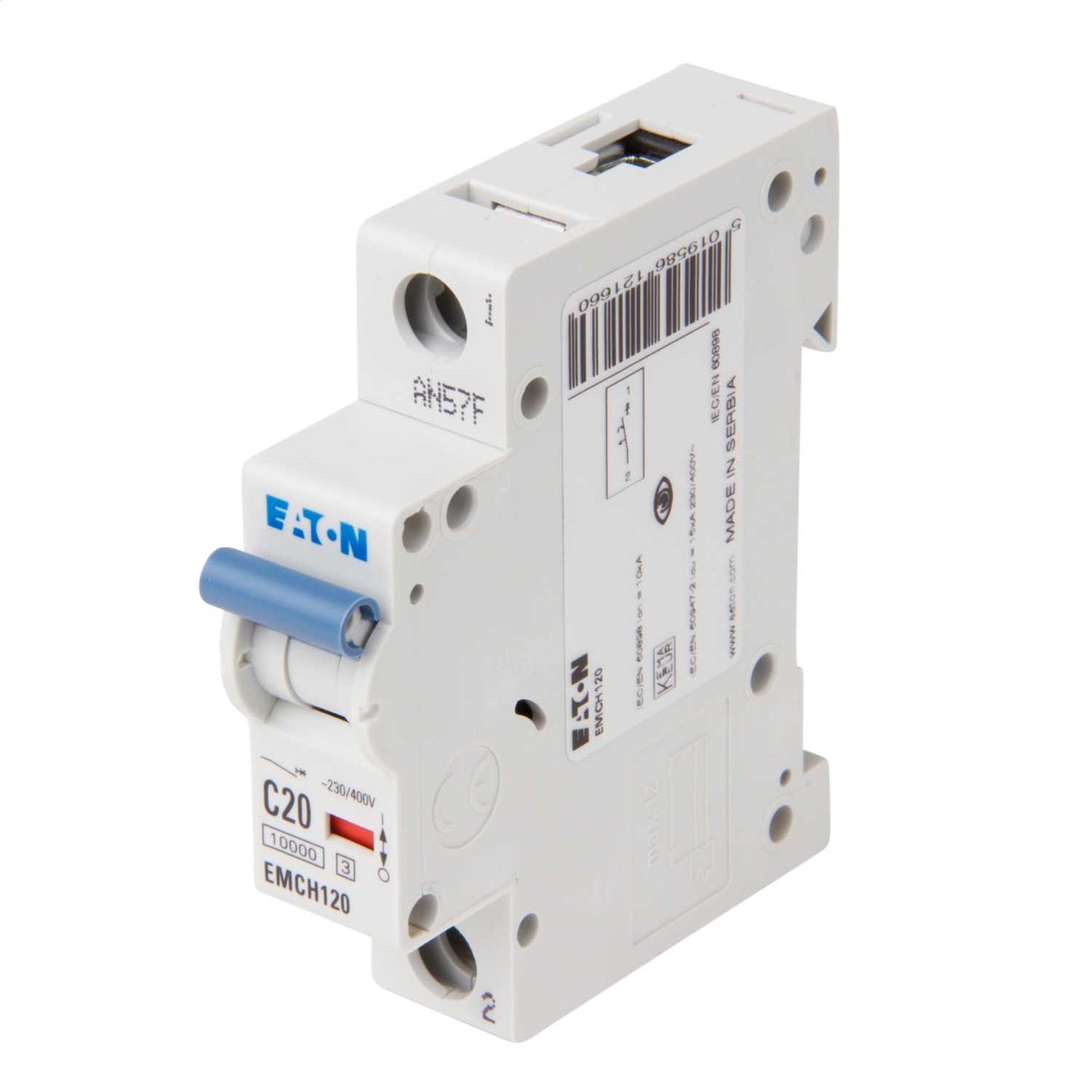 Eaton Memshield 3 20A Single Pole 10kA C Curve MCB