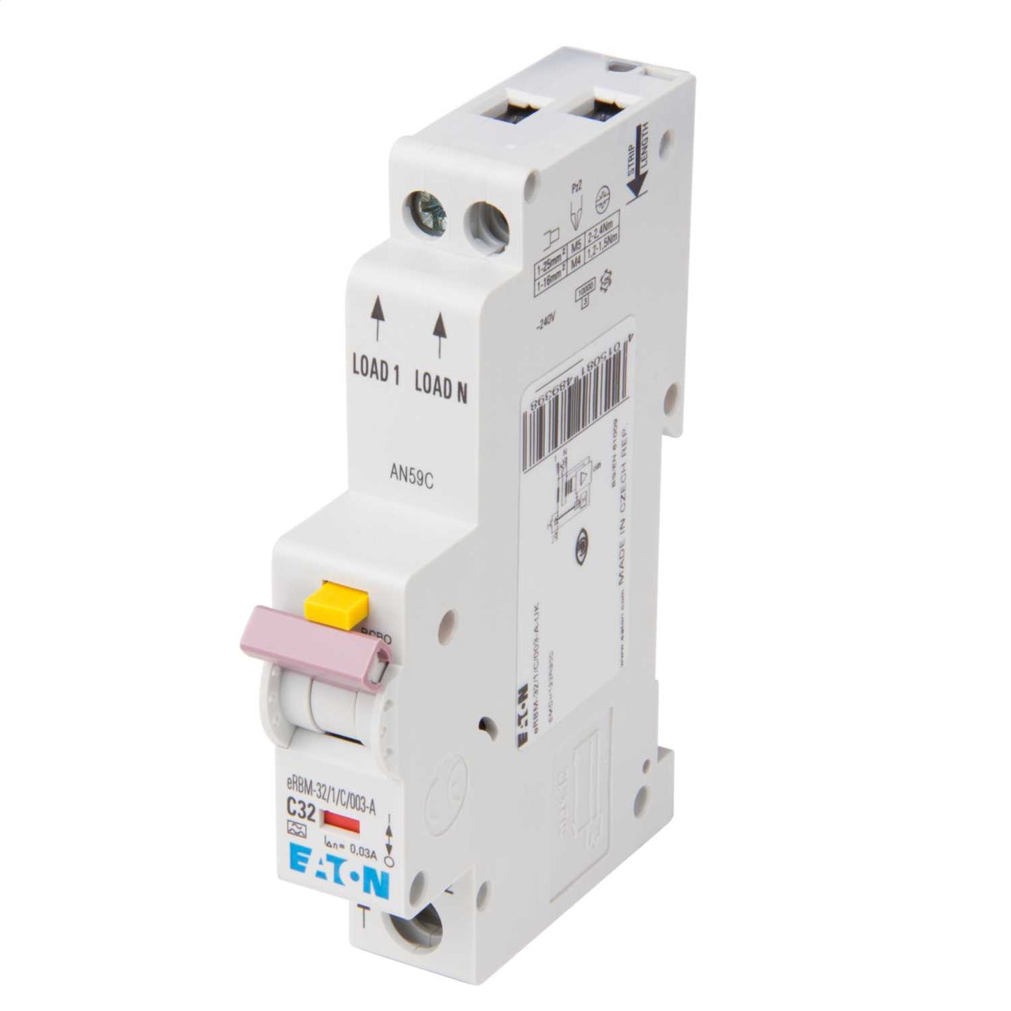 Eaton 32A Single Pole 1 Module C Curve 10kA 30mA Type A Rcbo