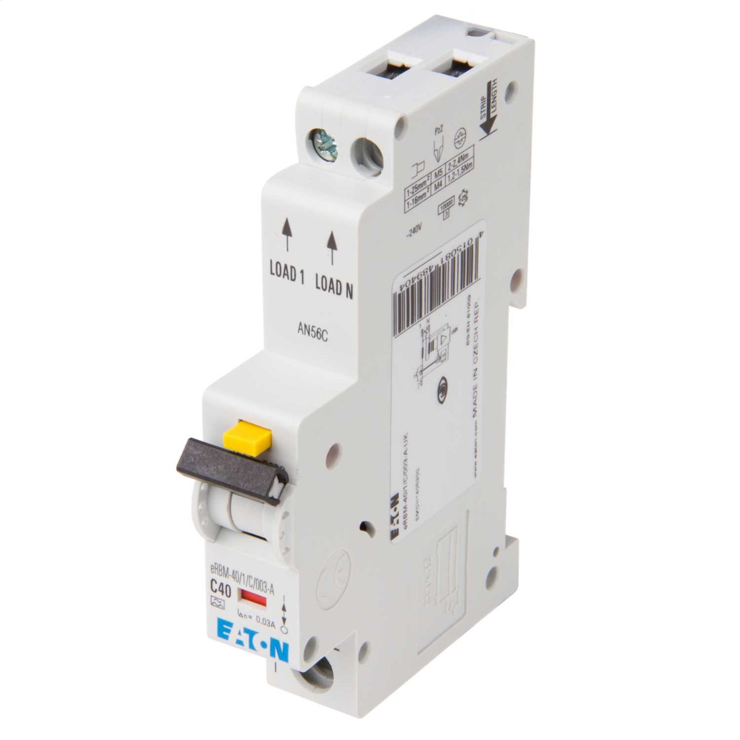 Eaton 40A Single Pole 1 Module C Curve 10kA 30mA Type A Rcbo