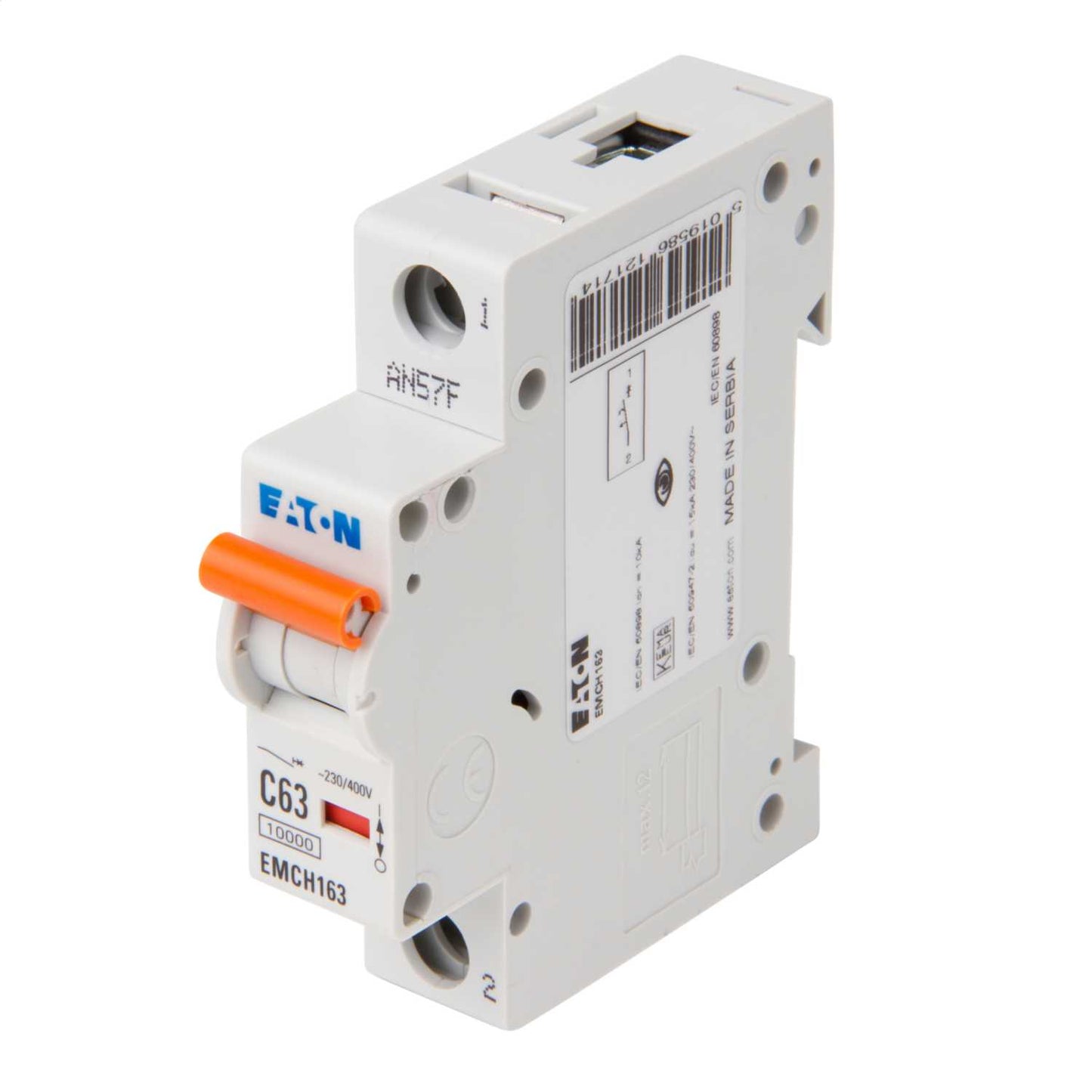 Eaton Memshield 3 63A Single Pole 10kA C Curve MCB
