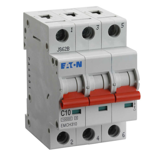 Eaton Memshield 3 10A Triple Pole 10kA C Curve MCB