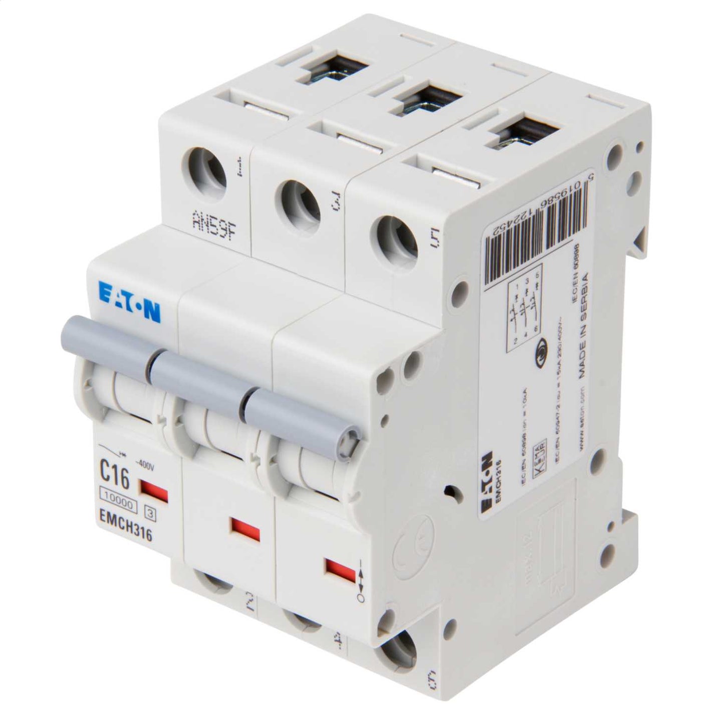 Eaton Memshield 3 16A Triple Pole 10kA C Curve MCB