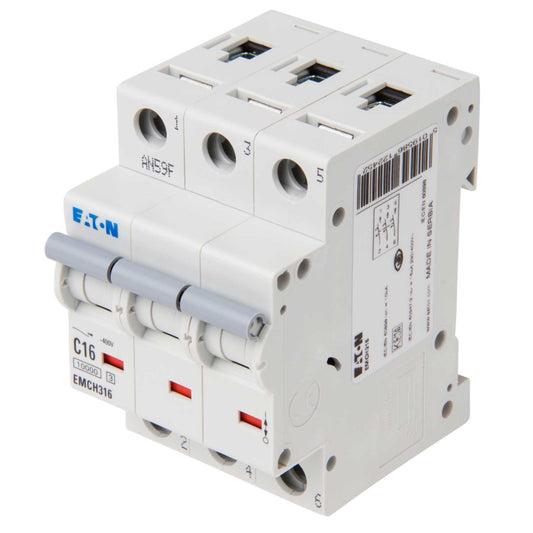 Eaton Memshield 3 16A Triple Pole 10kA C Curve MCB