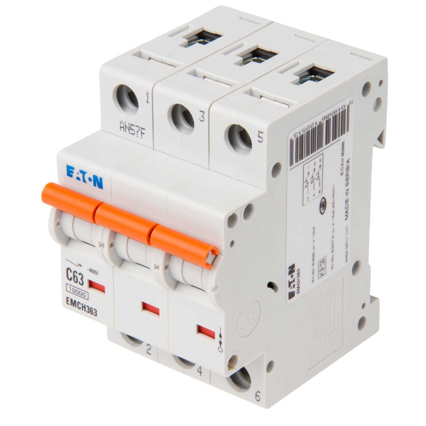 Eaton Memshield 3 63A Triple Pole 10kA C Curve MCB