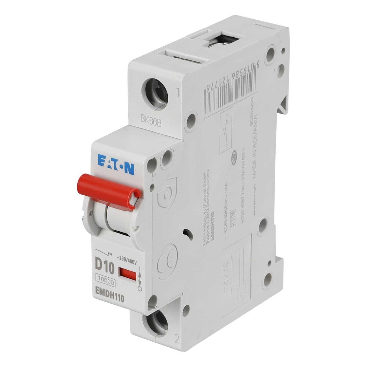 Eaton Memshield 3 10A Single Pole 10kA D Curve MCB