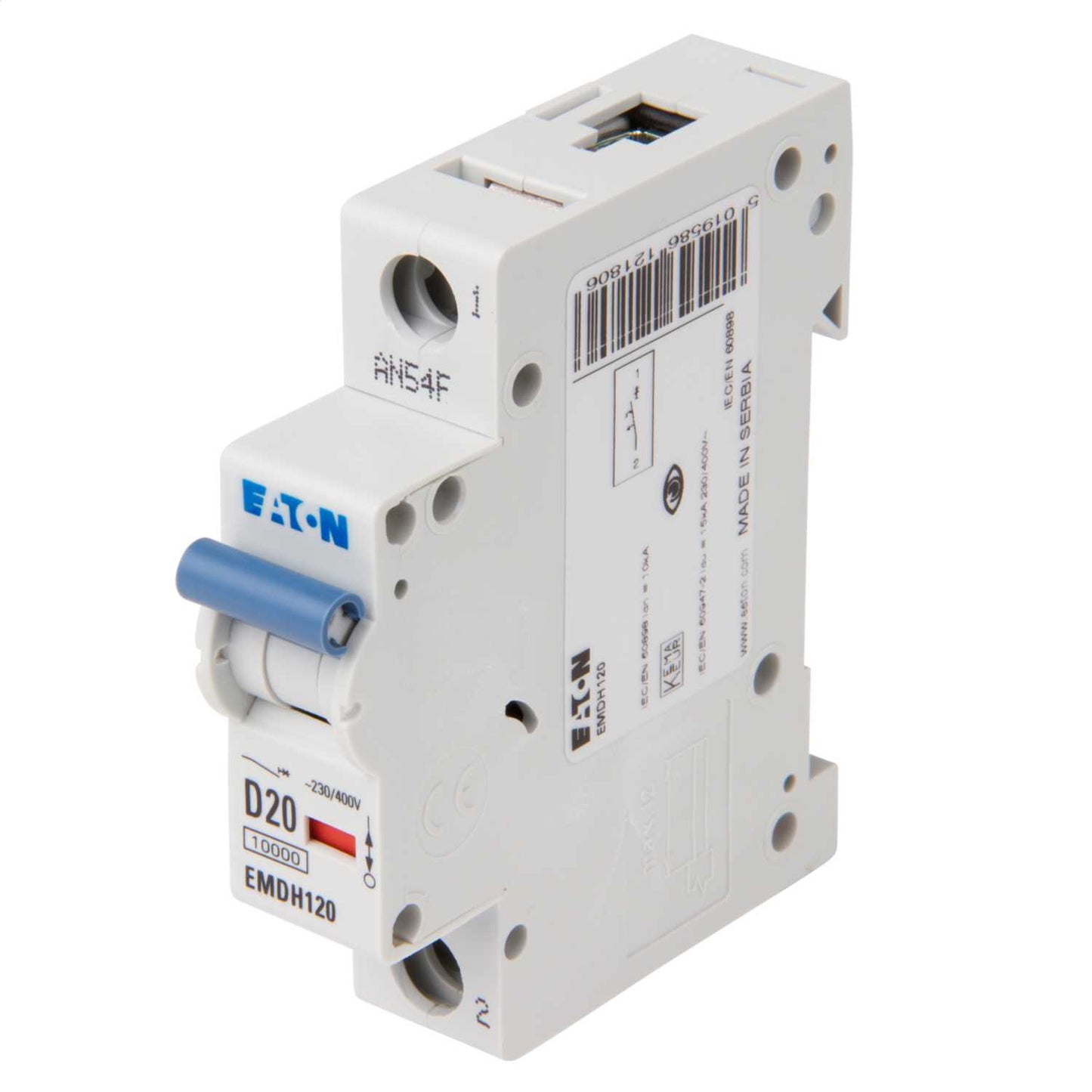 Eaton Memshield 3 20A Single Pole 10kA D Curve MCB