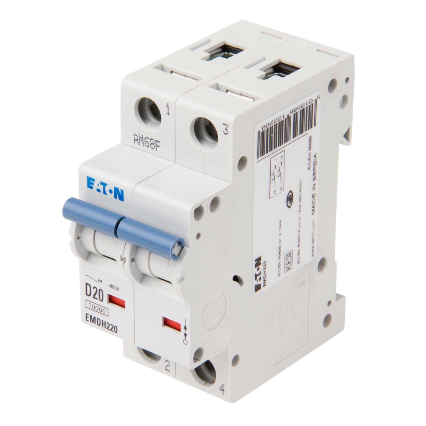 Eaton 20A Double Pole 10kA D Curve MCB