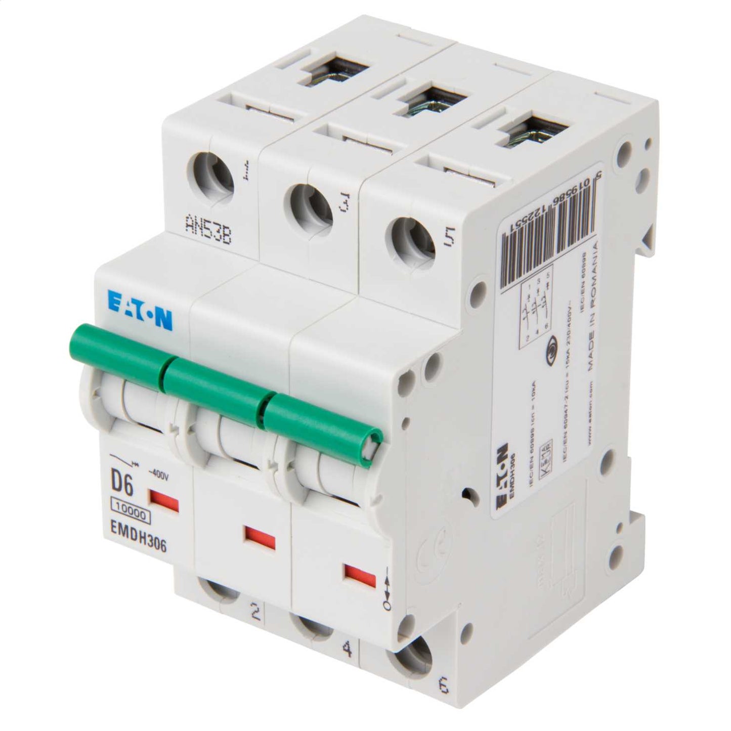 Eaton Memshield 3 6A Triple Pole 10kA D Curve MCB