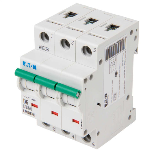 Eaton Memshield 3 6A Triple Pole 10kA D Curve MCB