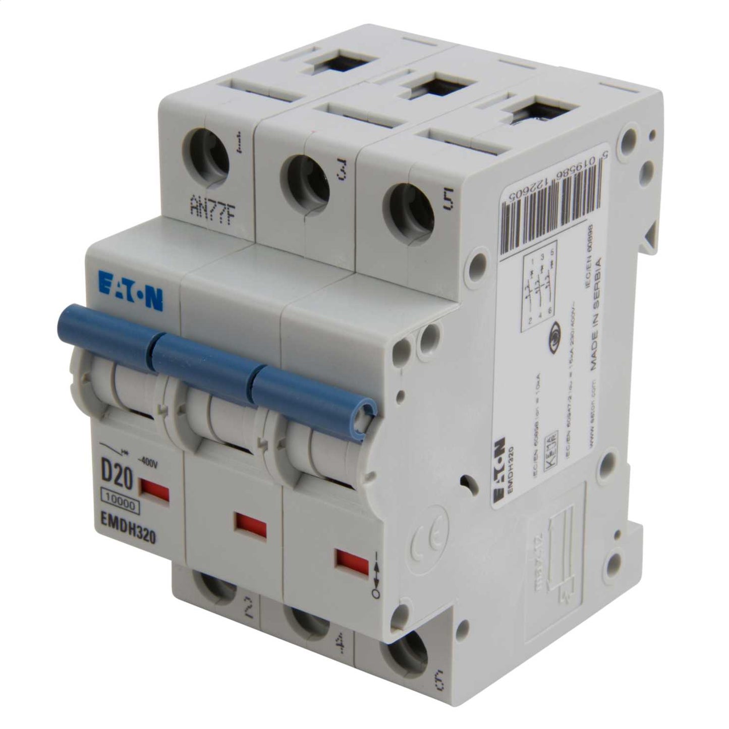 Eaton Memshield 3 20A Triple Pole 10kA D Curve MCB