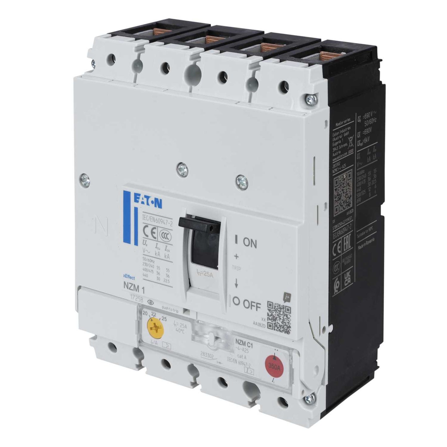 Eaton 25A Four Pole 36kA Mccb