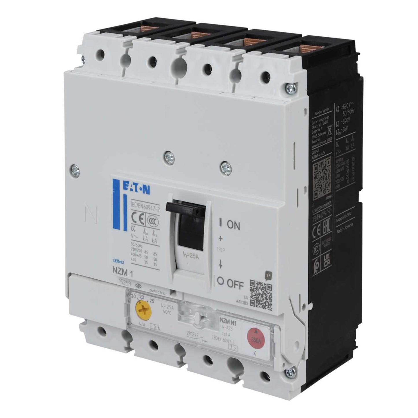 Eaton 25A Four Pole 50kA Mccb