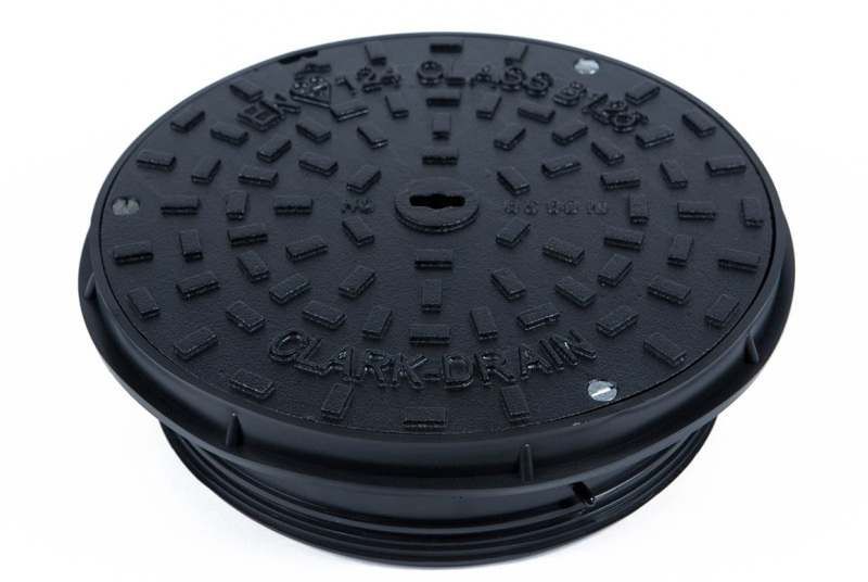 CLARK DRAIN DUCTILE IRON MANHOLE COVER 300mm DIAMETER B125 (POLY FRAME) CD1649KMB