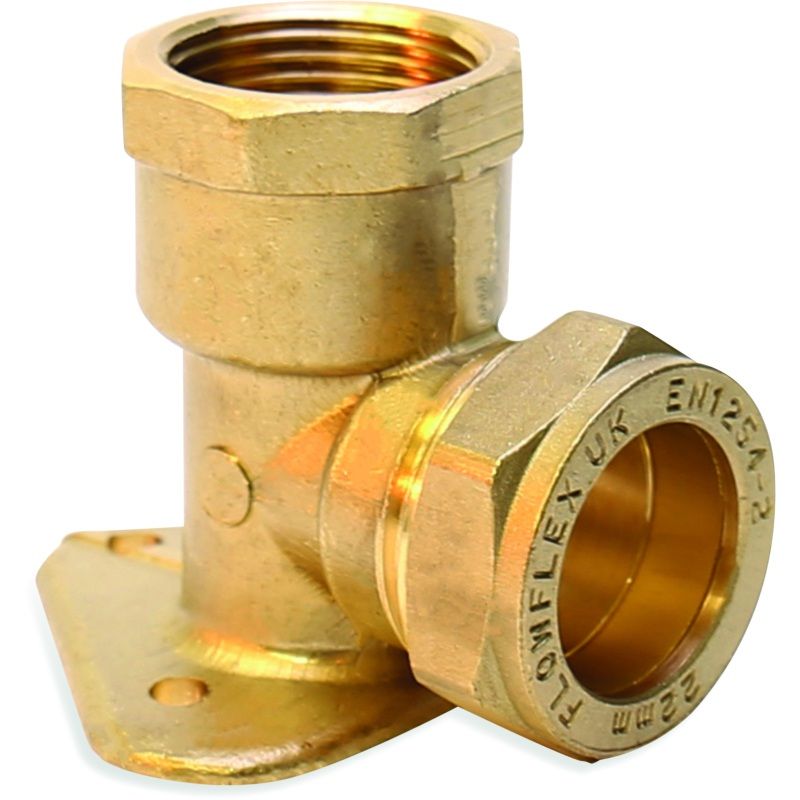 FLOWFLEX COMPRESSION WALL PLATE ELBOW 15mm x 1/2" OP803WP.2