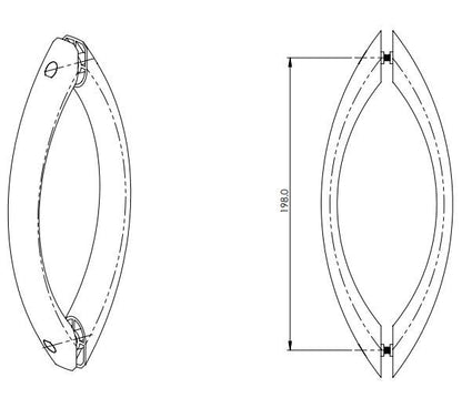 AKW 10-010-027 PAIR OF LARENCI DOOR HANDLES ASSEMBLY