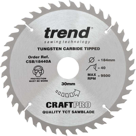 TREND CSB/18440A CRAFT SAW BLADE 184MM X 40T X 30MM