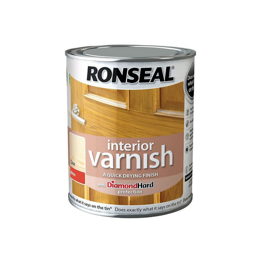 RONSEAL INTERIOR VARNISH CLEAR 750ml GLOSS 36874 (prev 30250)