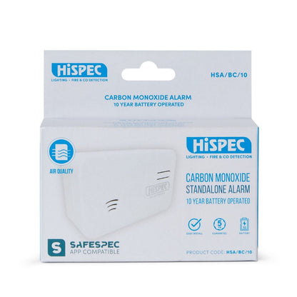 HISPEC BATTERY OPERATED CARBON MONOXIDE DETECTOR 10YR HSA/BC/10