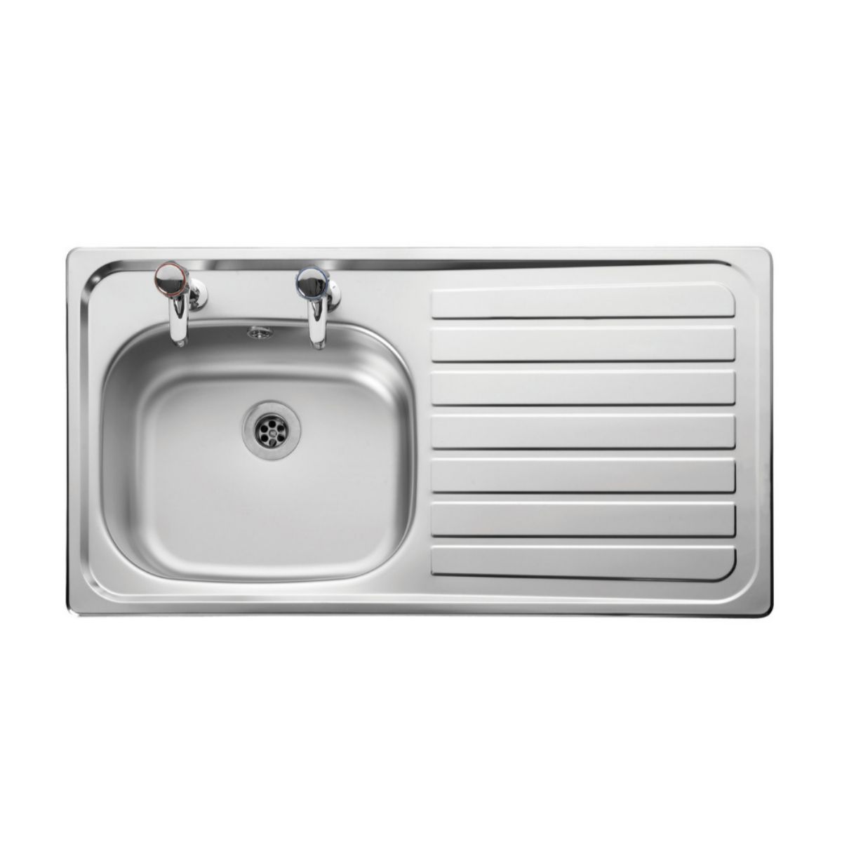 LEISURE LE95R/ LEXIN R/H DRAINER 1 BOWL 2TH SINK 950 x 508mm SATIN STAINLESS STEEL