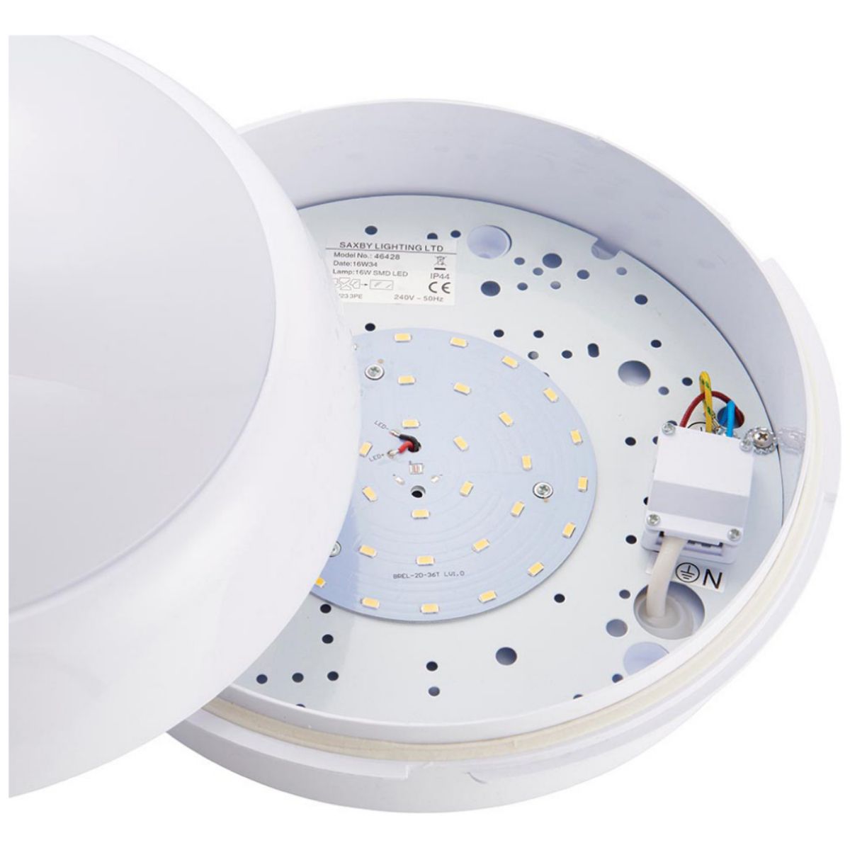 SAXBY 46428 VIGOR IP44 16w LED WHITE/OPAL FITTING