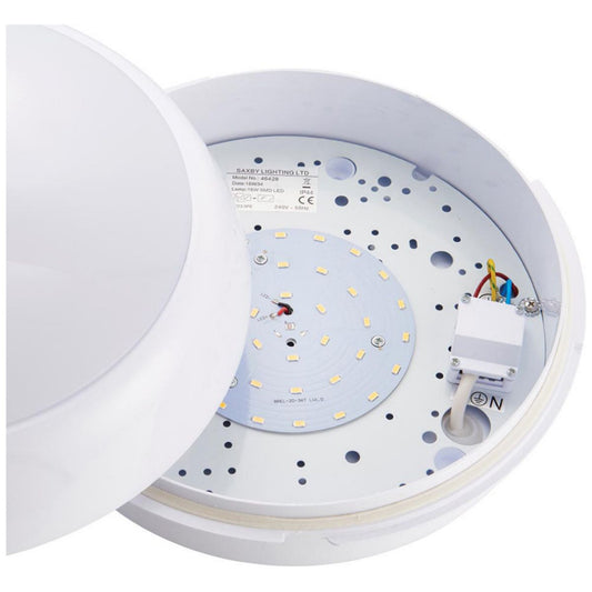 SAXBY 46428 VIGOR IP44 16w LED WHITE/OPAL FITTING