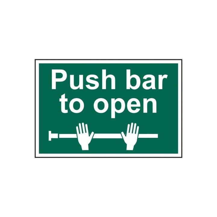 PVC SELF ADH SIGN 200mm WIDE x 300mm PUSH BAR TO OPEN 1523