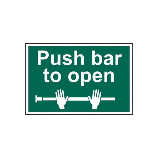 PVC SELF ADH SIGN 200mm WIDE x 300mm PUSH BAR TO OPEN 1523