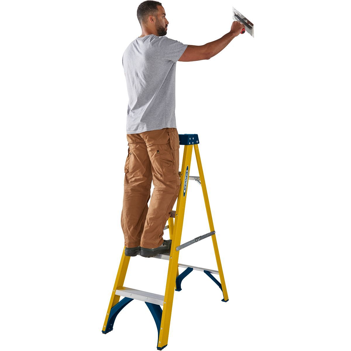 WERNER FIBREGLASS SWINGBACK STEPLADDER 5 TREAD 7160518