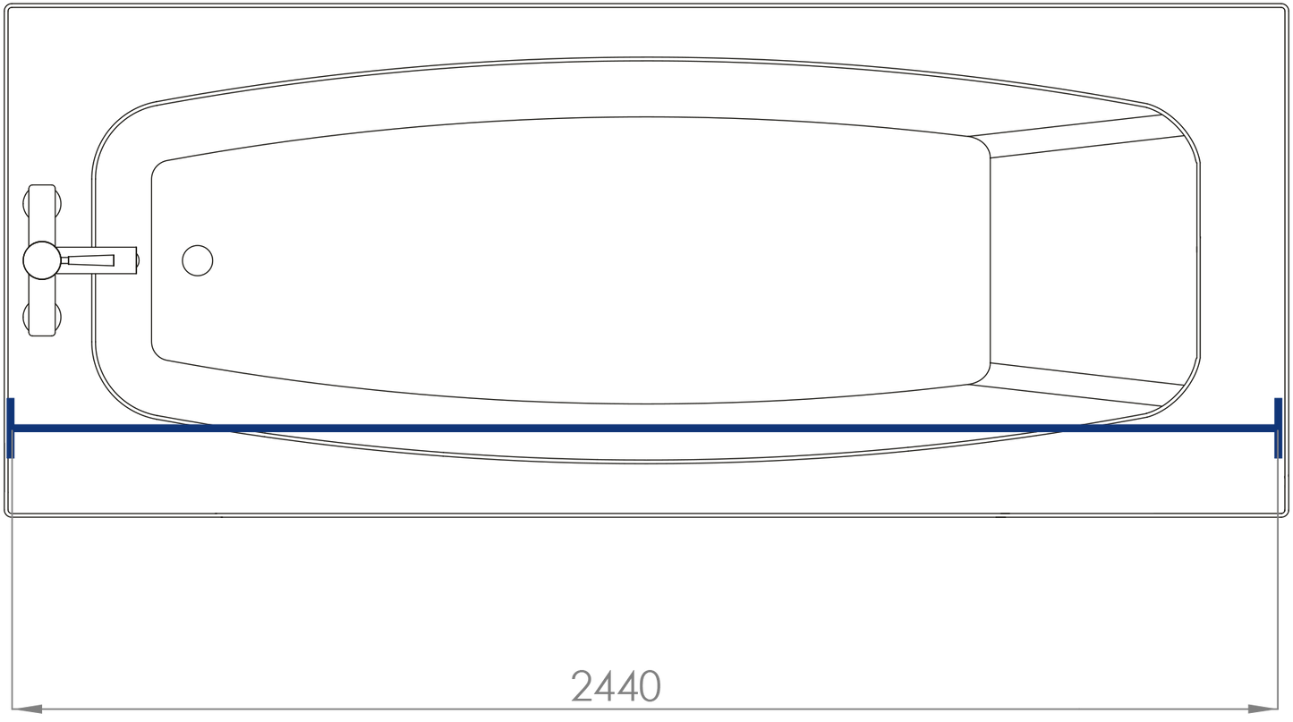 CROYDEX GP85400 SHOWER CURTAIN RAIL 2440mm SILVER
