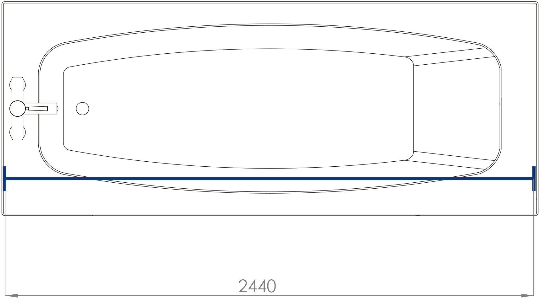 CROYDEX GP85400 SHOWER CURTAIN RAIL 2440mm SILVER