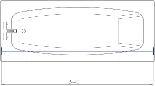CROYDEX GP85400 SHOWER CURTAIN RAIL 2440mm SILVER