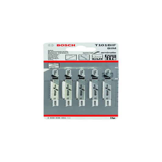 BOSCH 2608636431 PACK OF 5 T101BIF LAMINATE JIGSAW BLADES