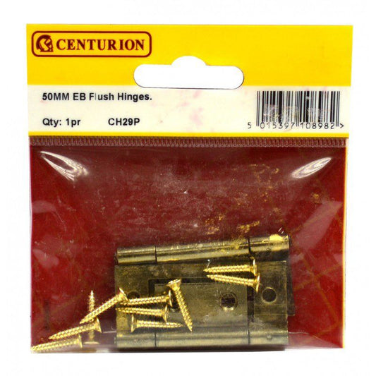 CENTURION CH29P ELECTRO BRASSED 50mm FLUSH HINGE PAIR