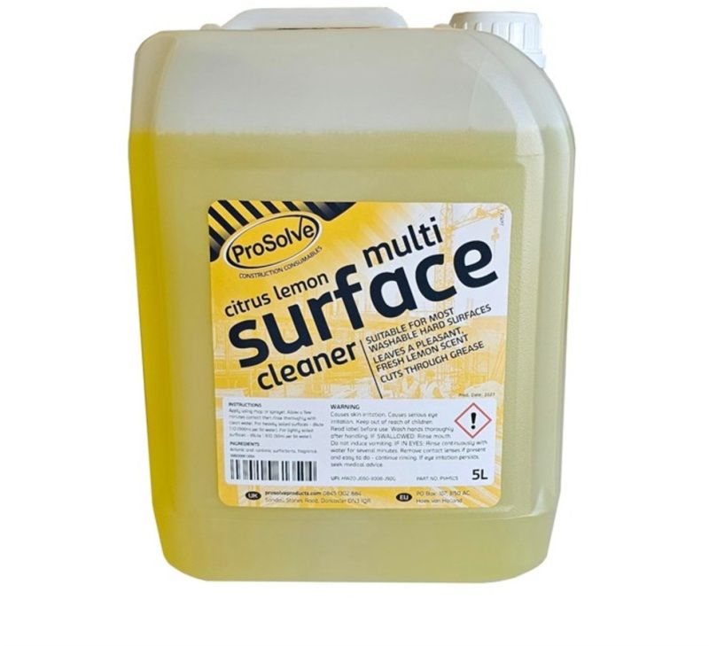 PROSOLVE LEMON HARD SURFACE CLEANER 5l PVHSC5