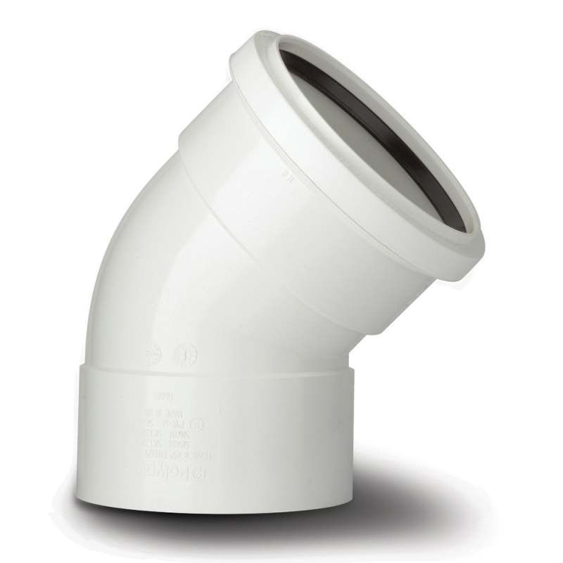 POLYPIPE SOIL O/SET BEND DS 110mm x 135deg SB403 SB403W WHITE