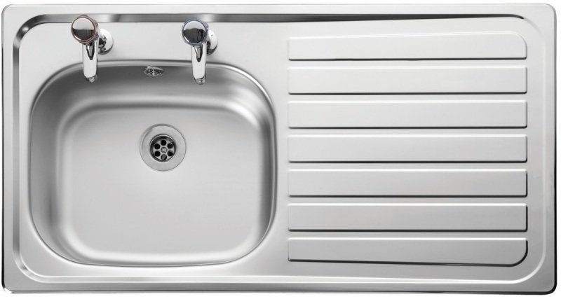 LEISURE LN95R/ LEXIN R/H 1 BOWL 0.9 GAUGE SINK 950 x 508mm SATIN STAINLESS STEEL