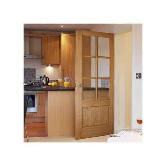 JBK DOVE UNFINISHED INTERNAL OAK GLAZED DOOR 1981 x 762 x 35mm (30") ODOV26
