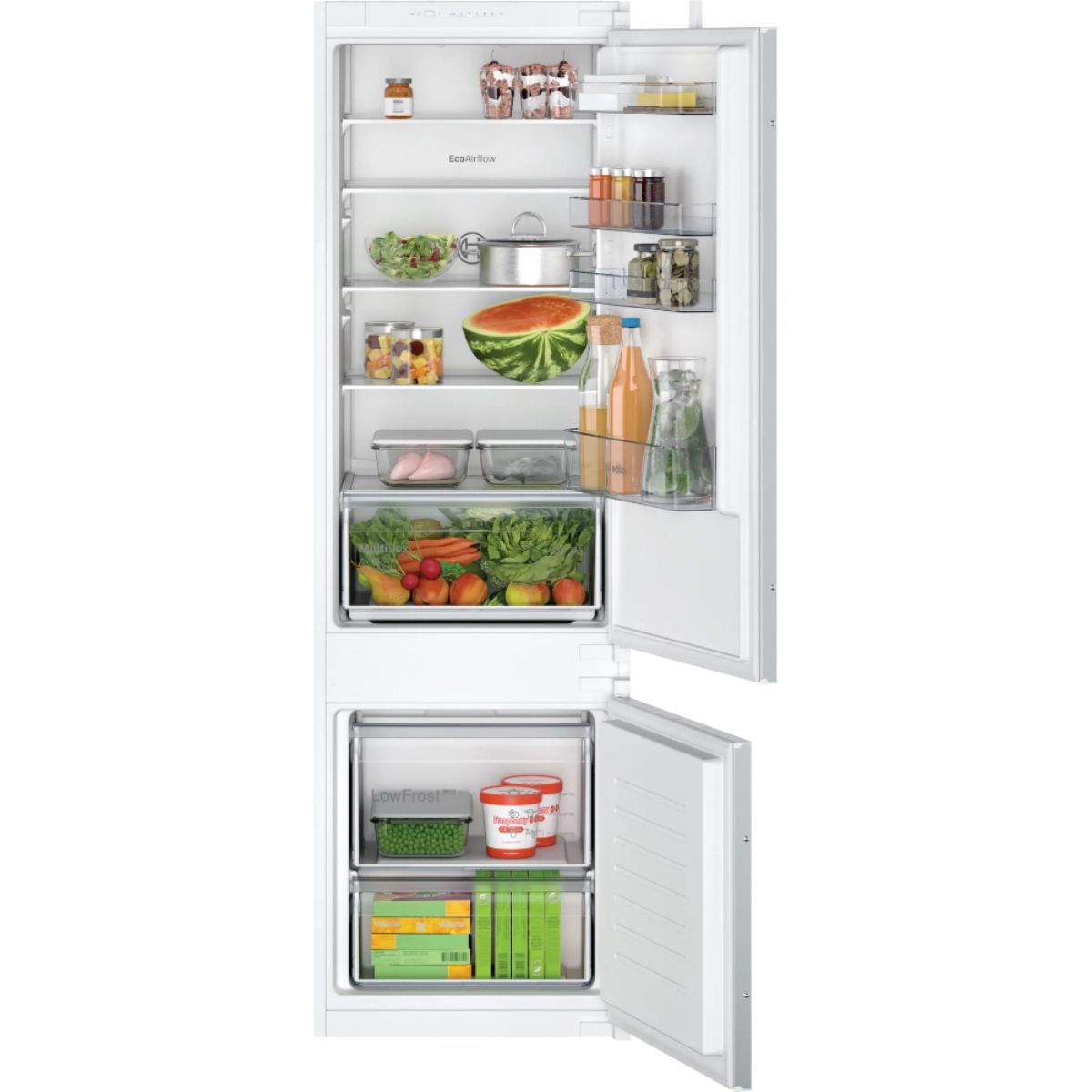 HOPKINS HOMES BOSCH KIV87NSE0G SERIES 2 BUILT IN LOW FROST 70/30 FRIDGE/FREEZER SLIDING HINGE