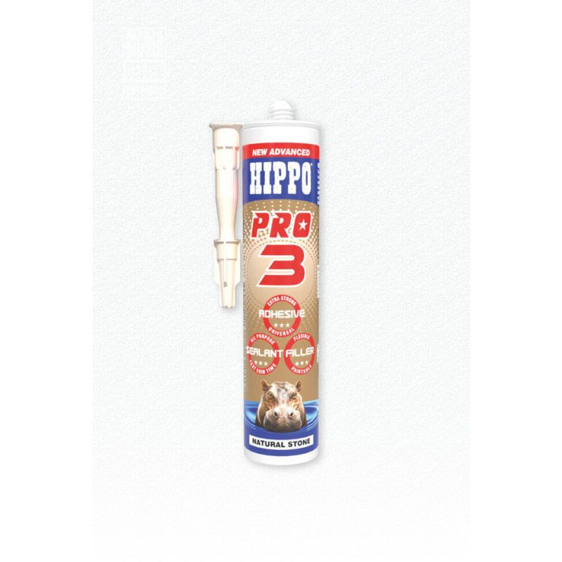 HIPPO PRO3 3-IN-1 ADHESIVE SEALANT FILLER 290ml NATURAL H18515