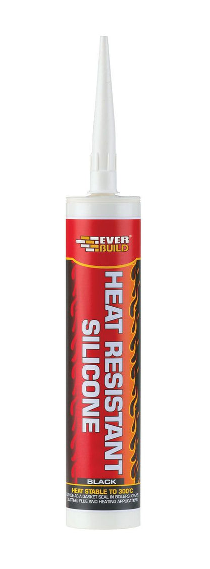 Everbuild Heat Resistant Silicone 300ml Black PCHEATSIL