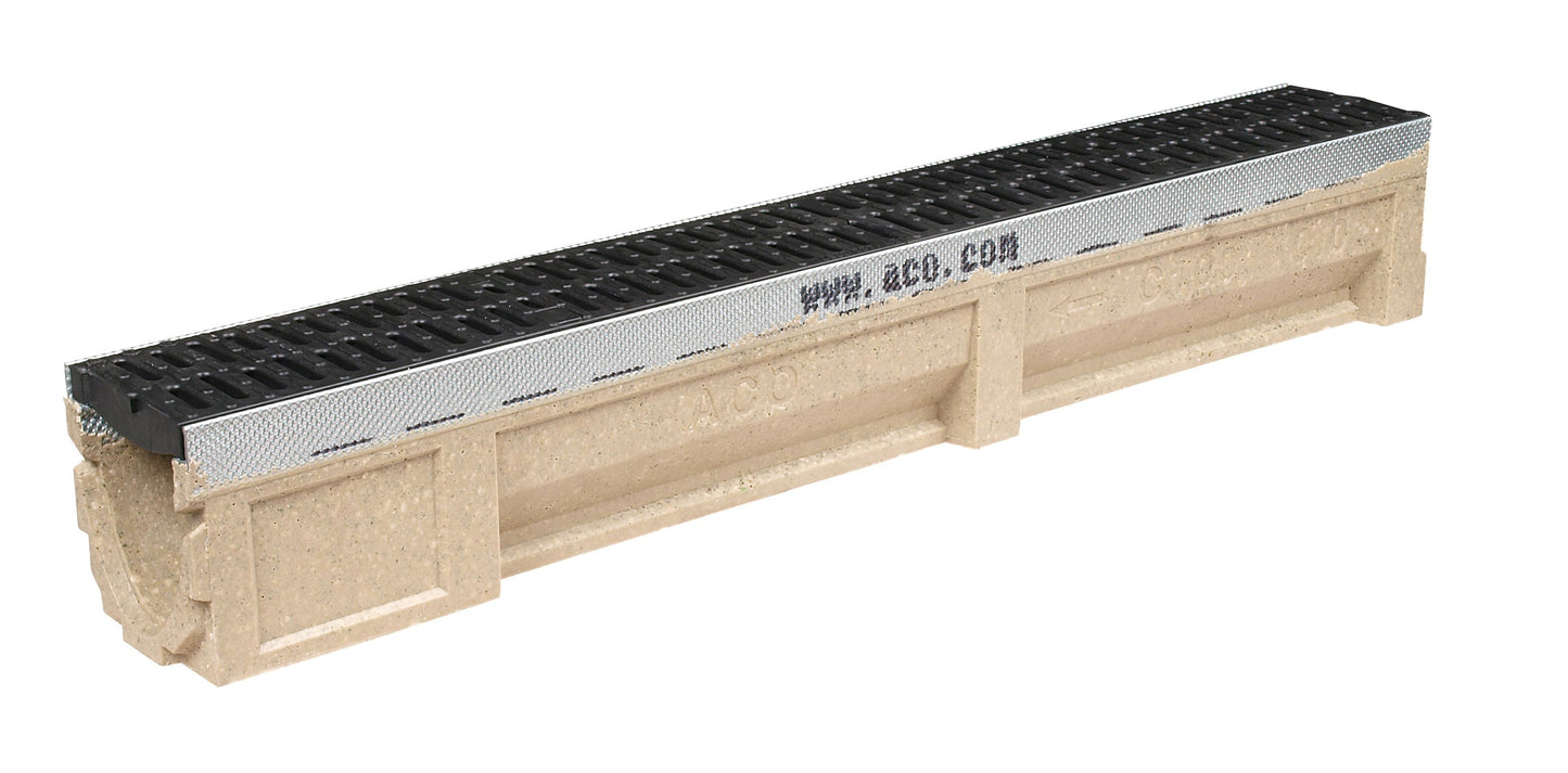 ACO CIVIC DRAIN C250 CHANNEL C/W PLASTIC GRATING 25010