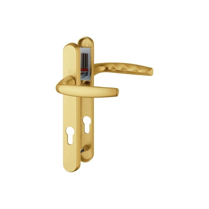 DUFFELLS HOPPE ATLANTA LEVER UPVC DOOR HANDLES 92mm PZ SPRUNG GOLD HOP92LLG